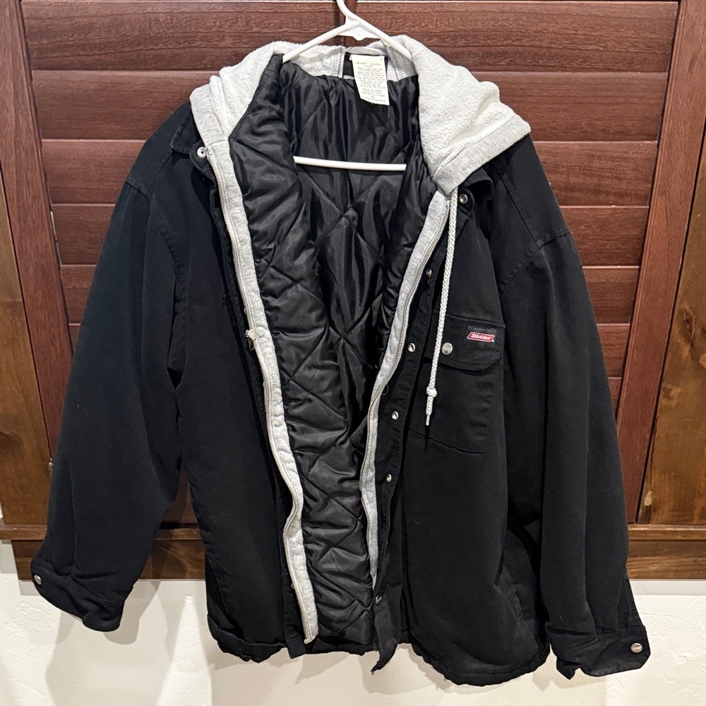 Dickies Black and Gray Hooded Jacket